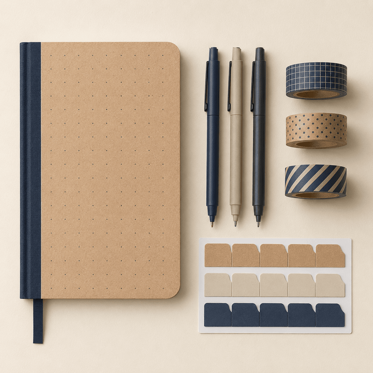A set of stationery laid out for a bulk kit